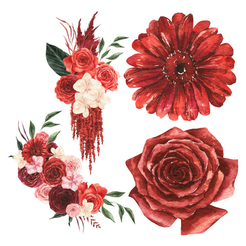 July "Shades Of Burgundy" XL Floral Ephemera Add On