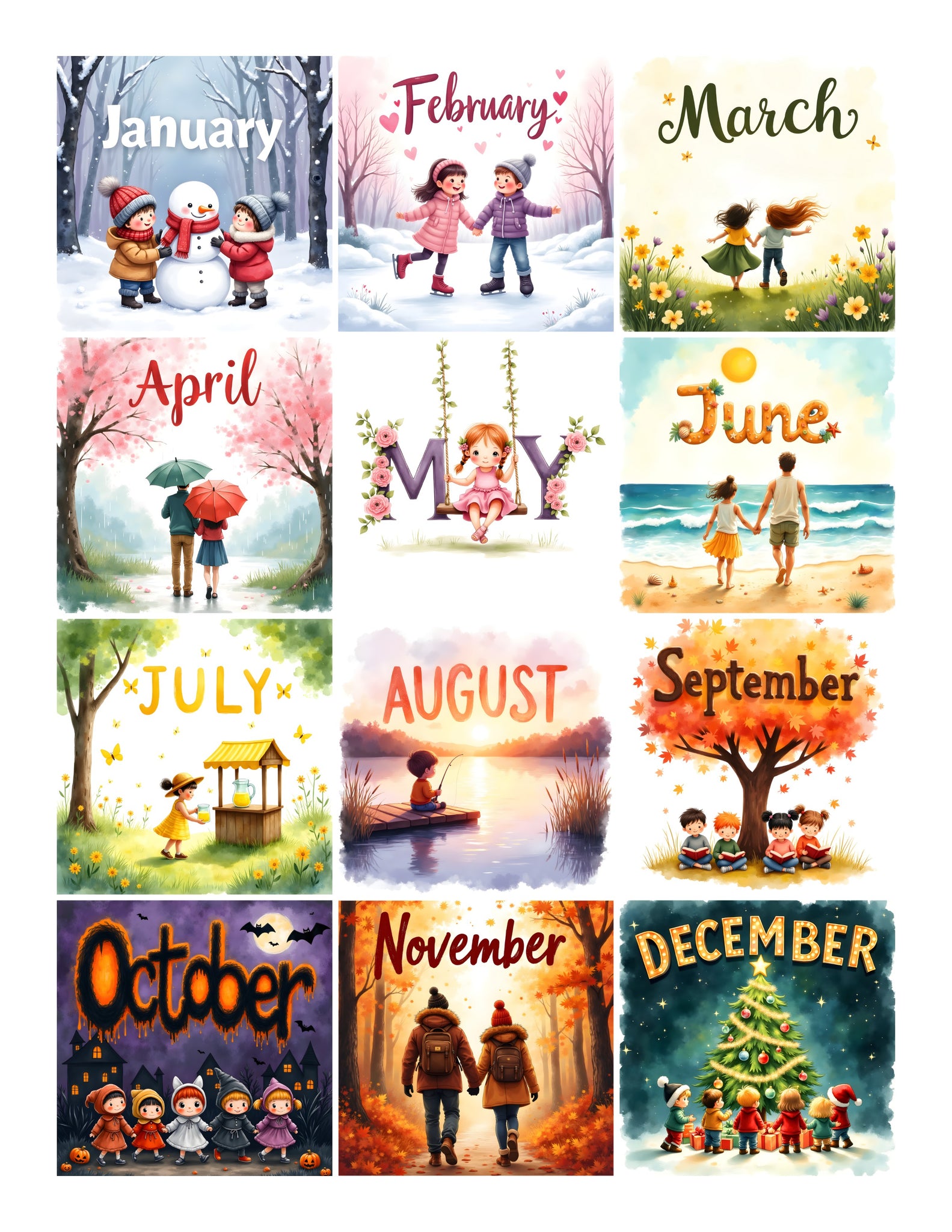 5x5 People Calendar Ephemera Pack