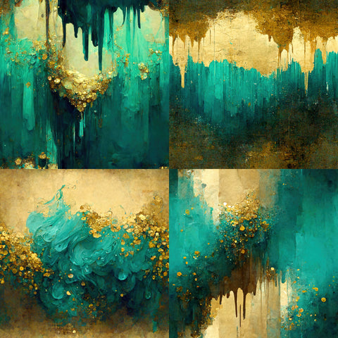 Turquoise & Gold Paper 9