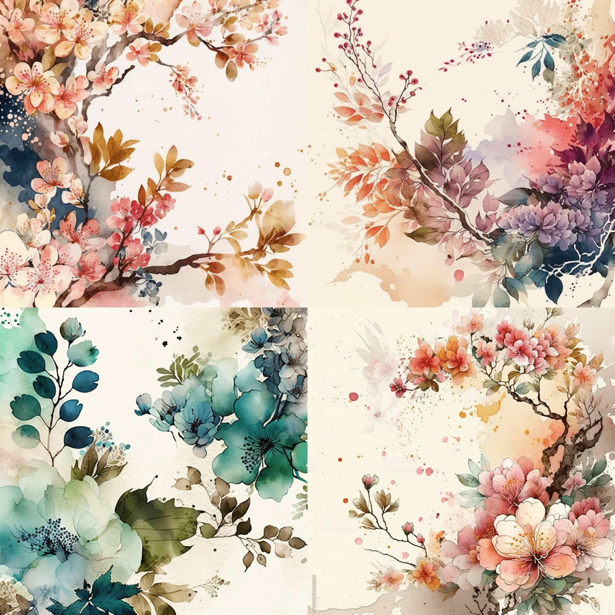 Watercolor Floral Paper 9
