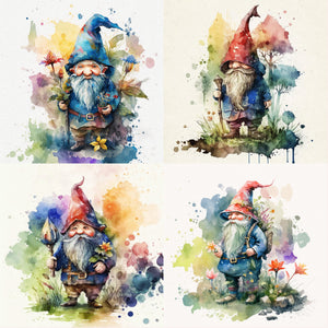 Watercolor Gnomes Paper 9