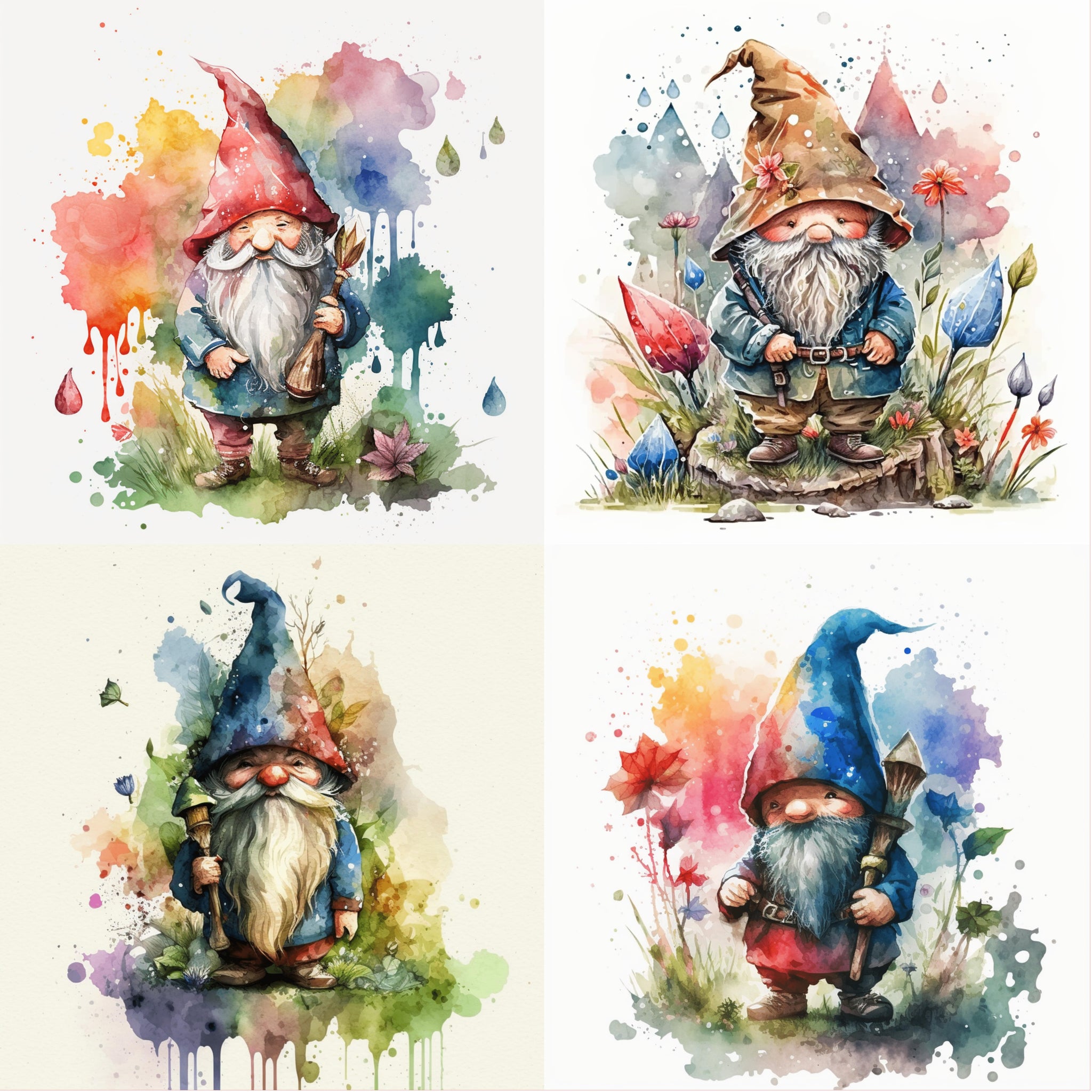Watercolor Gnomes Paper 10