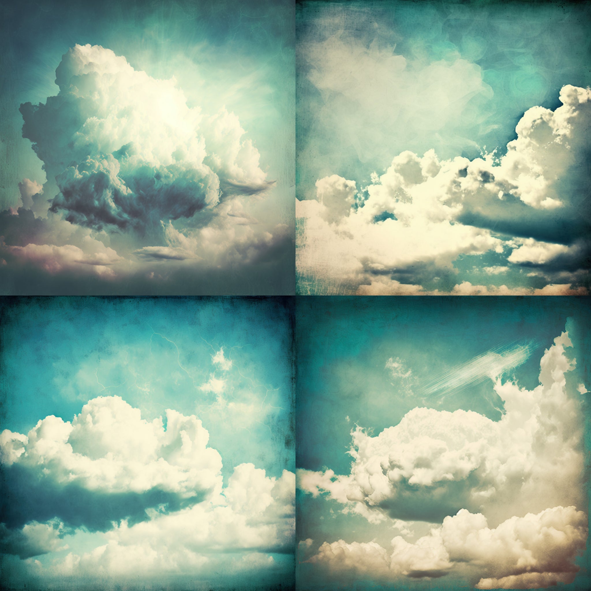 Soft Vintage Clouds Paper 10