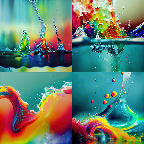 Colorful Water Splashes Paper 10