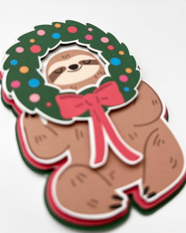 Festive Sloth Die Cut