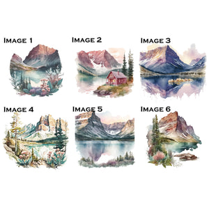 Banff Mountain Scenes Watercolor Single XL Ephemera