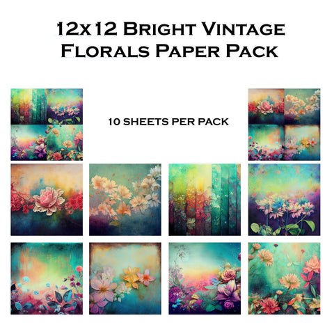 Bright Vintage Florals 12x12 Paper Pack