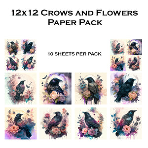 Crows and Flowers 12x12 Paper Pack