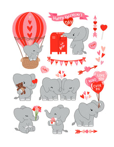 Valentine Elephants Ephemera