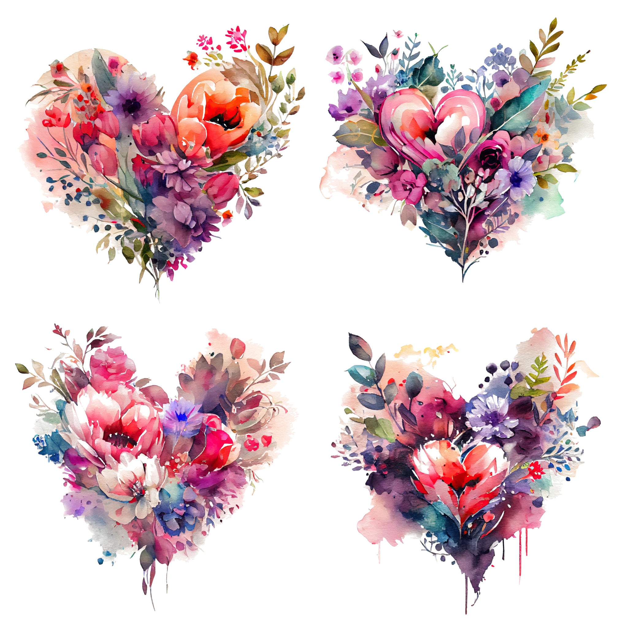 Floral Hearts XL Ephemera Pack