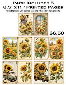 Sunflowers 8.5 x 11 Paper Pack