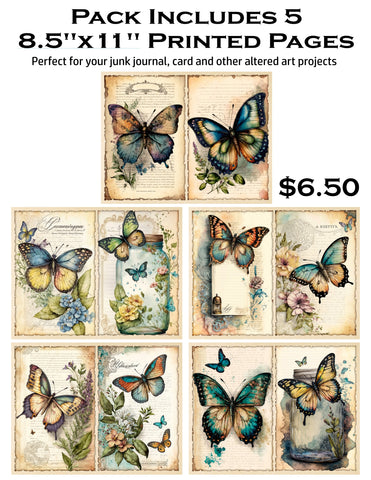 Butterflies 8.5 x 11 Paper Pack