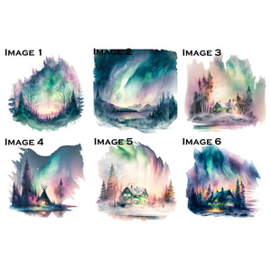 Northern Lights Watercolor Single XL Ephemera