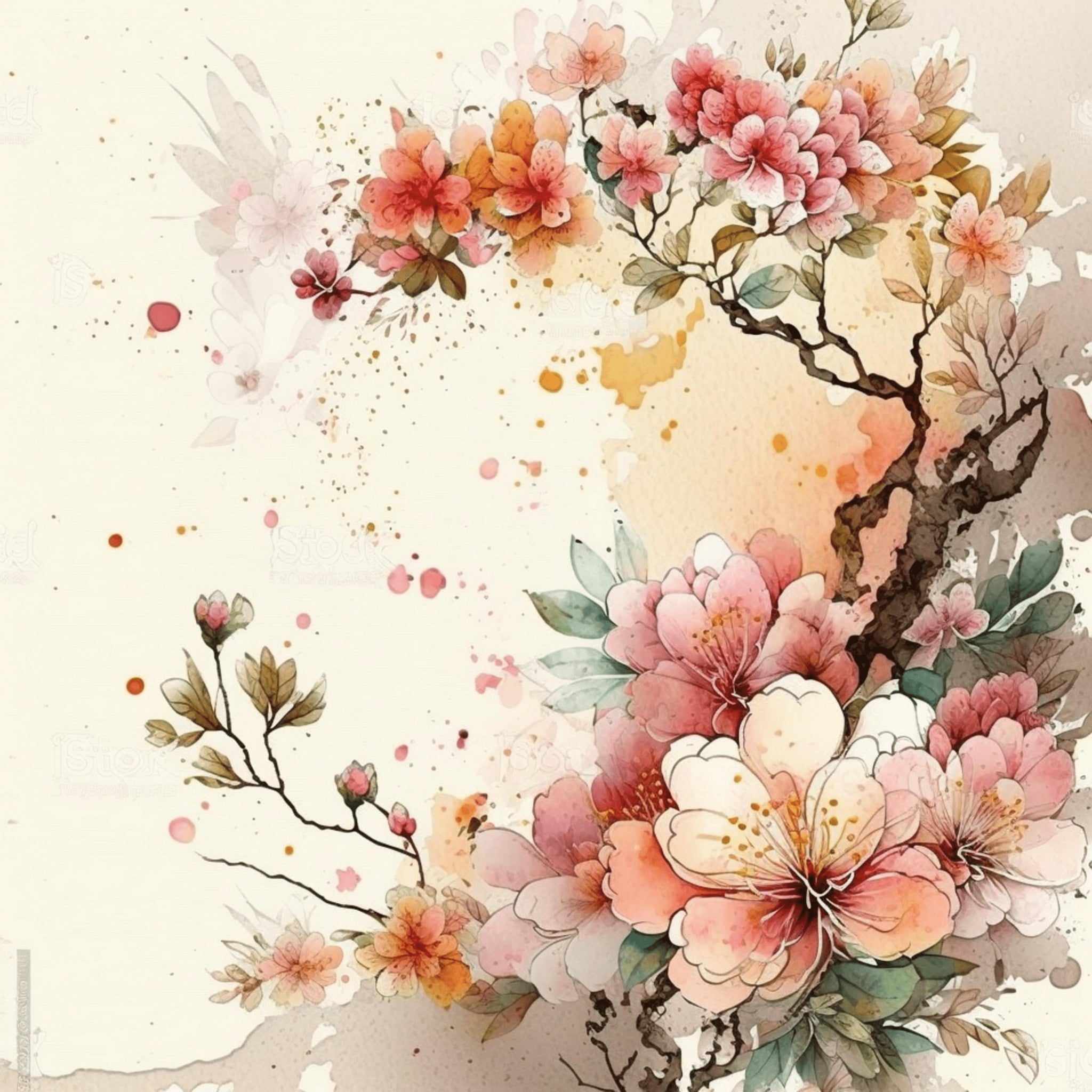 Watercolor Floral Paper 4