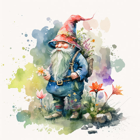 Watercolor Gnomes Paper 4