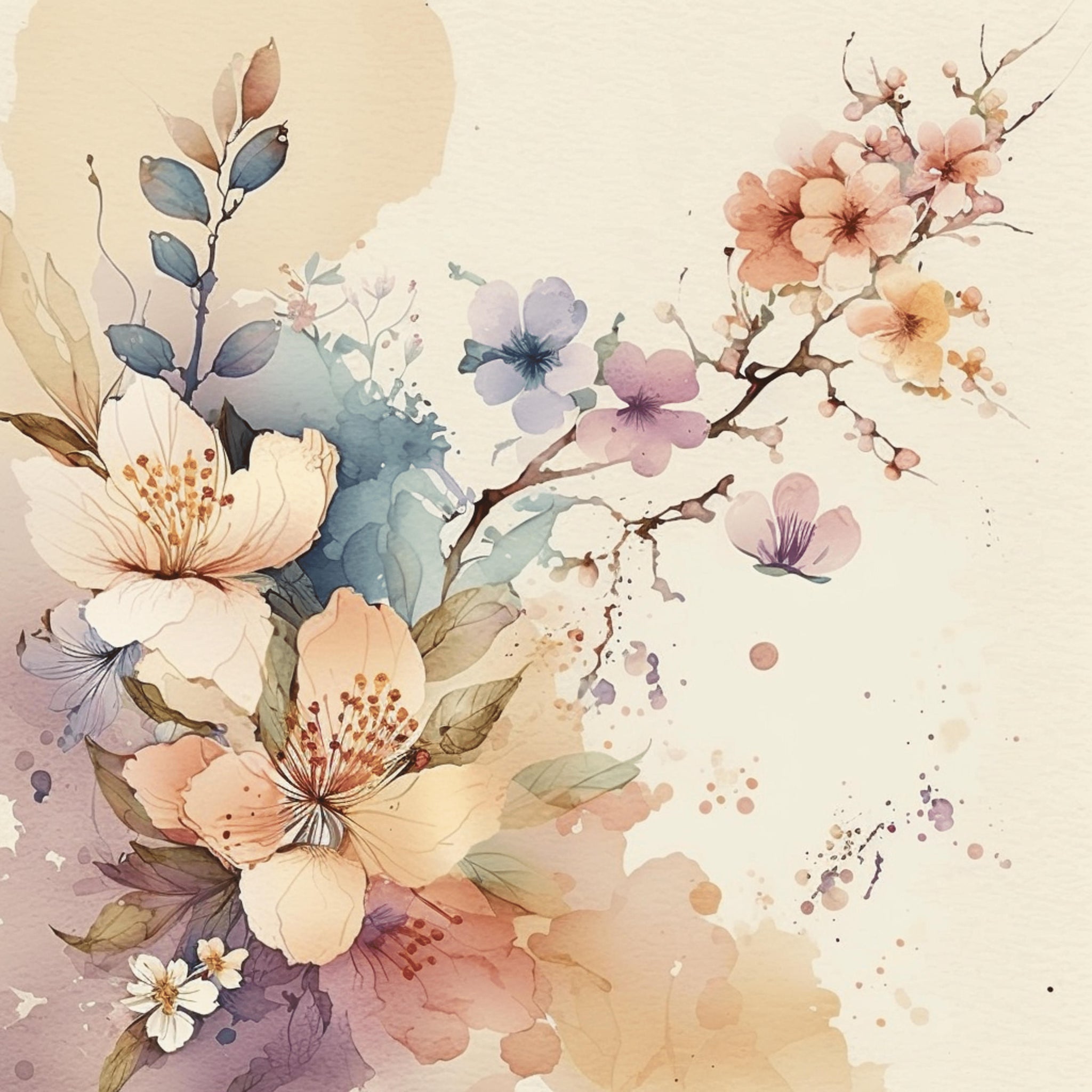 Watercolor Floral Paper 5