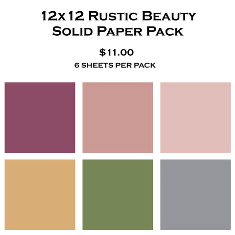 Rustic Beauty Paper 12x12 Solid Paper Pack