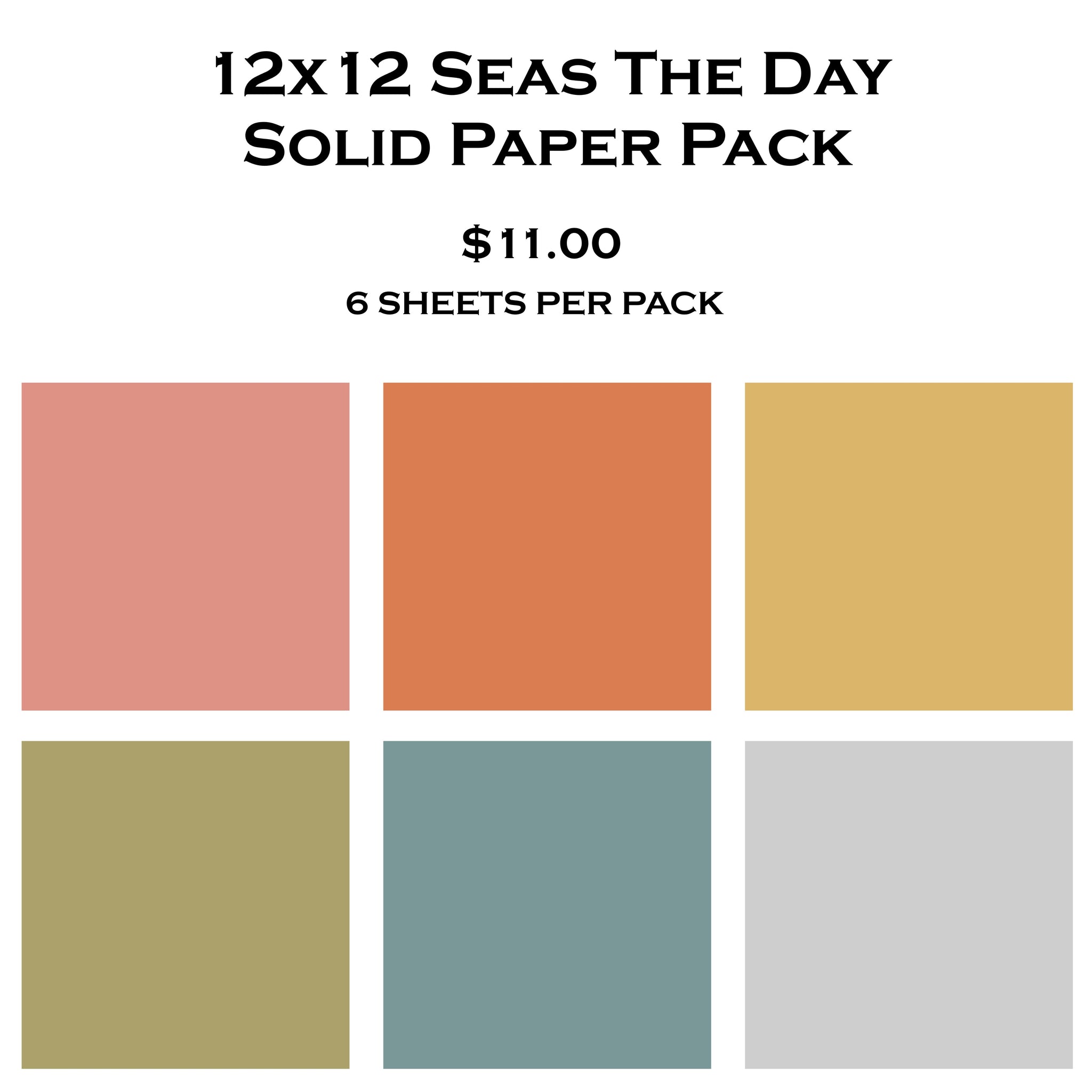 Seas The Day 12x12 Solid Paper Pack