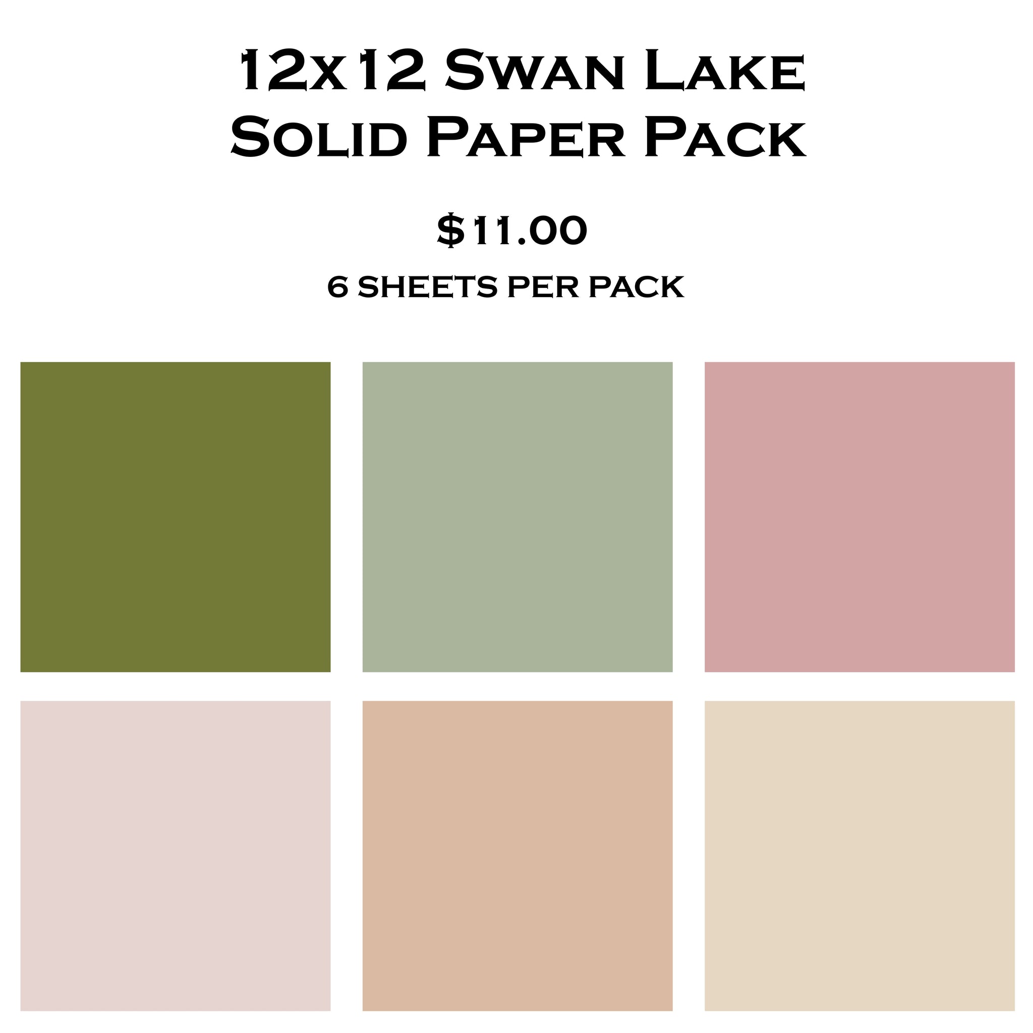 Swan Lake 12x12 Solid Paper Pack