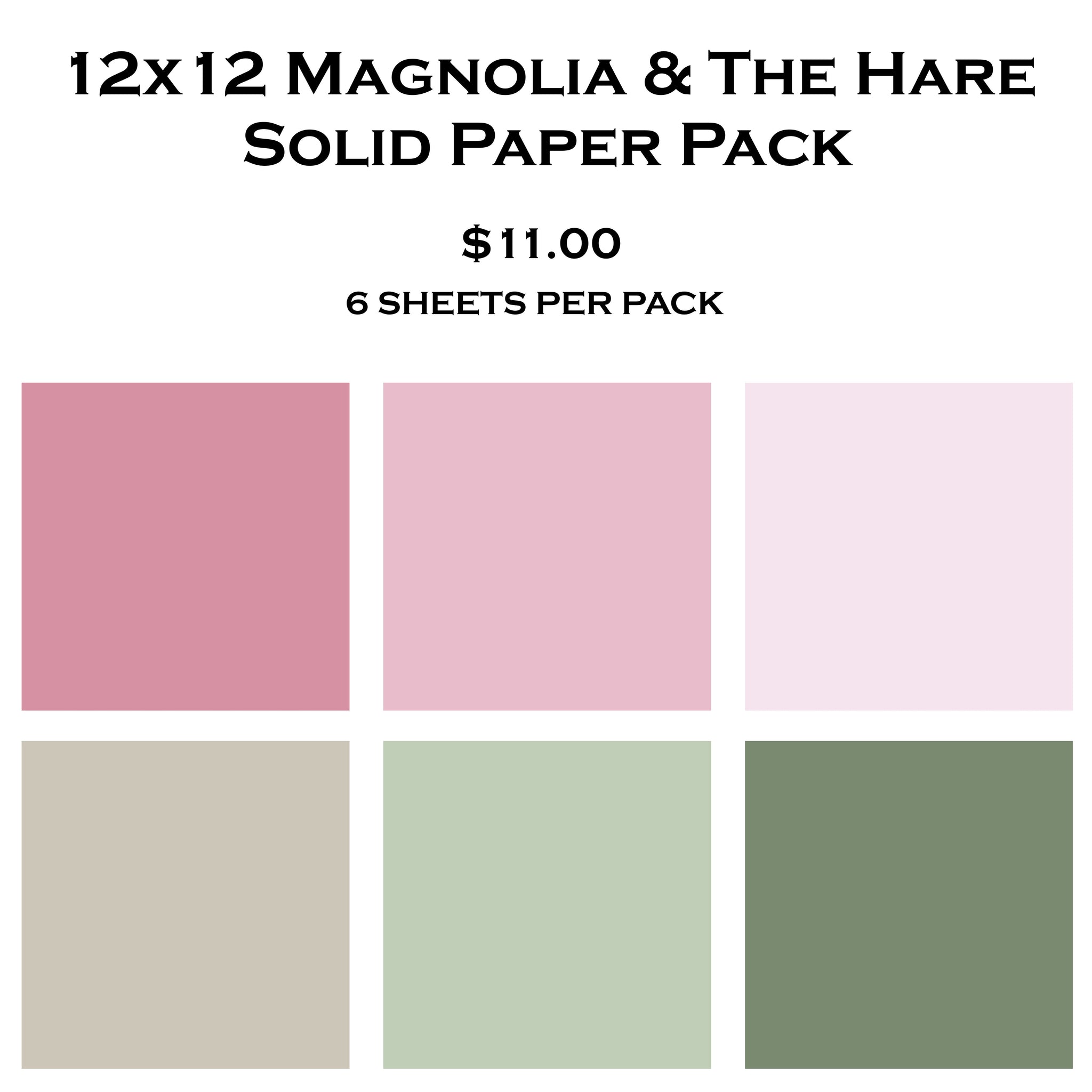 Magnolia & The Hare 12x12 Solid Paper Pack