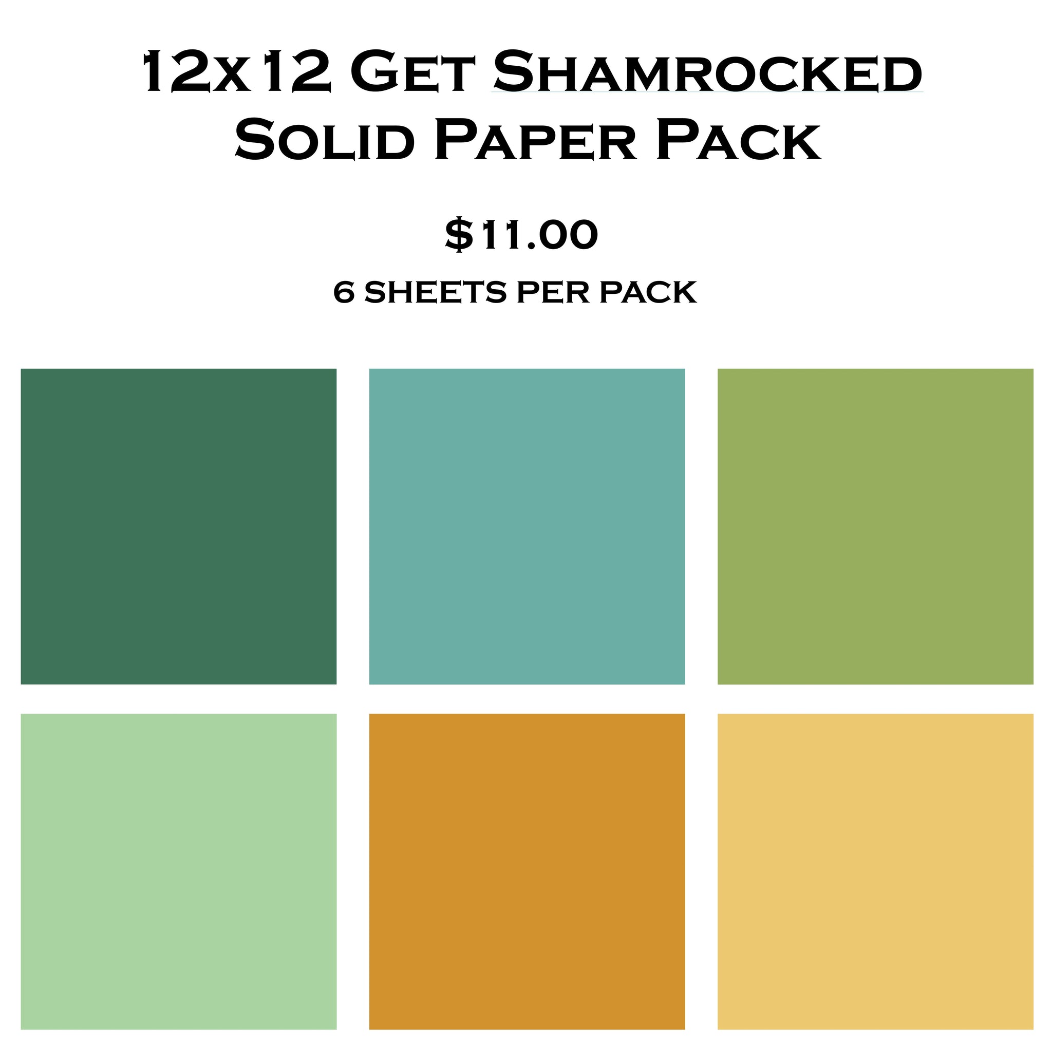 Get Shamrocked 12x12 Solid Paper Pack