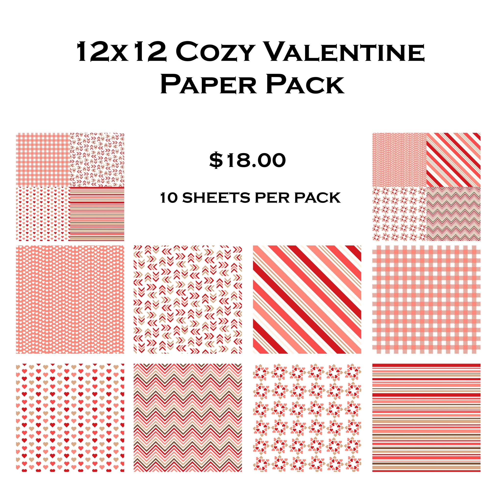 Cozy Valentine 12x12 Paper Pack