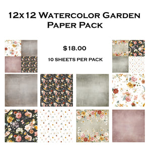 Watercolor Garden 12x12 Paper Pack