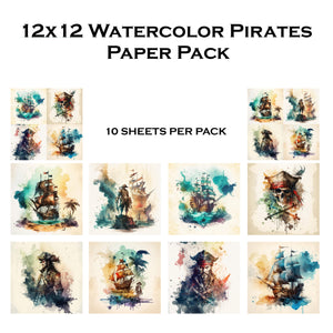 Watercolor Pirates 12x12 Paper Pack