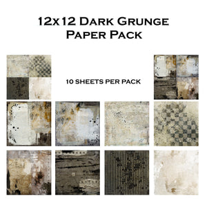 Dark Grunge 12x12 Paper Pack