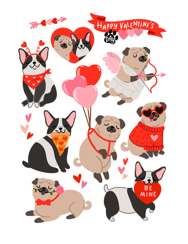 Valentine Pugs Ephemera