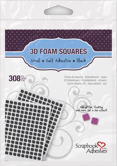 3D Foam Squares Black Small