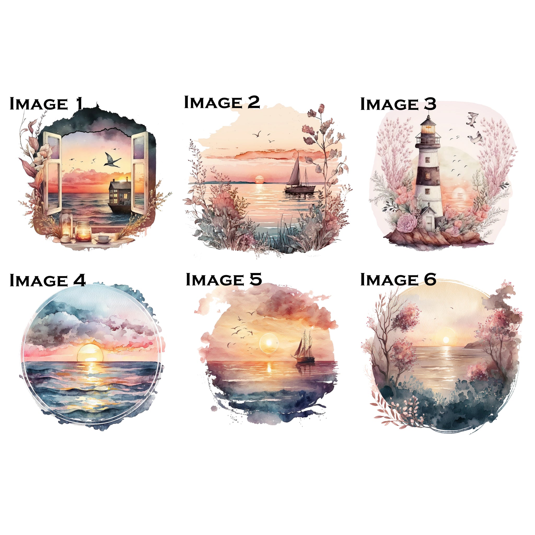 Sun Rise / Sunset Watercolor Single XL Ephemera