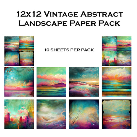 Vintage Abstract Landscape 12x12 Paper Pack