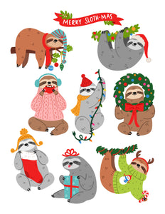 Christmas Sloths Ephemera