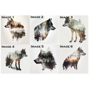 Double Exposure Wolves Single XL Ephemera